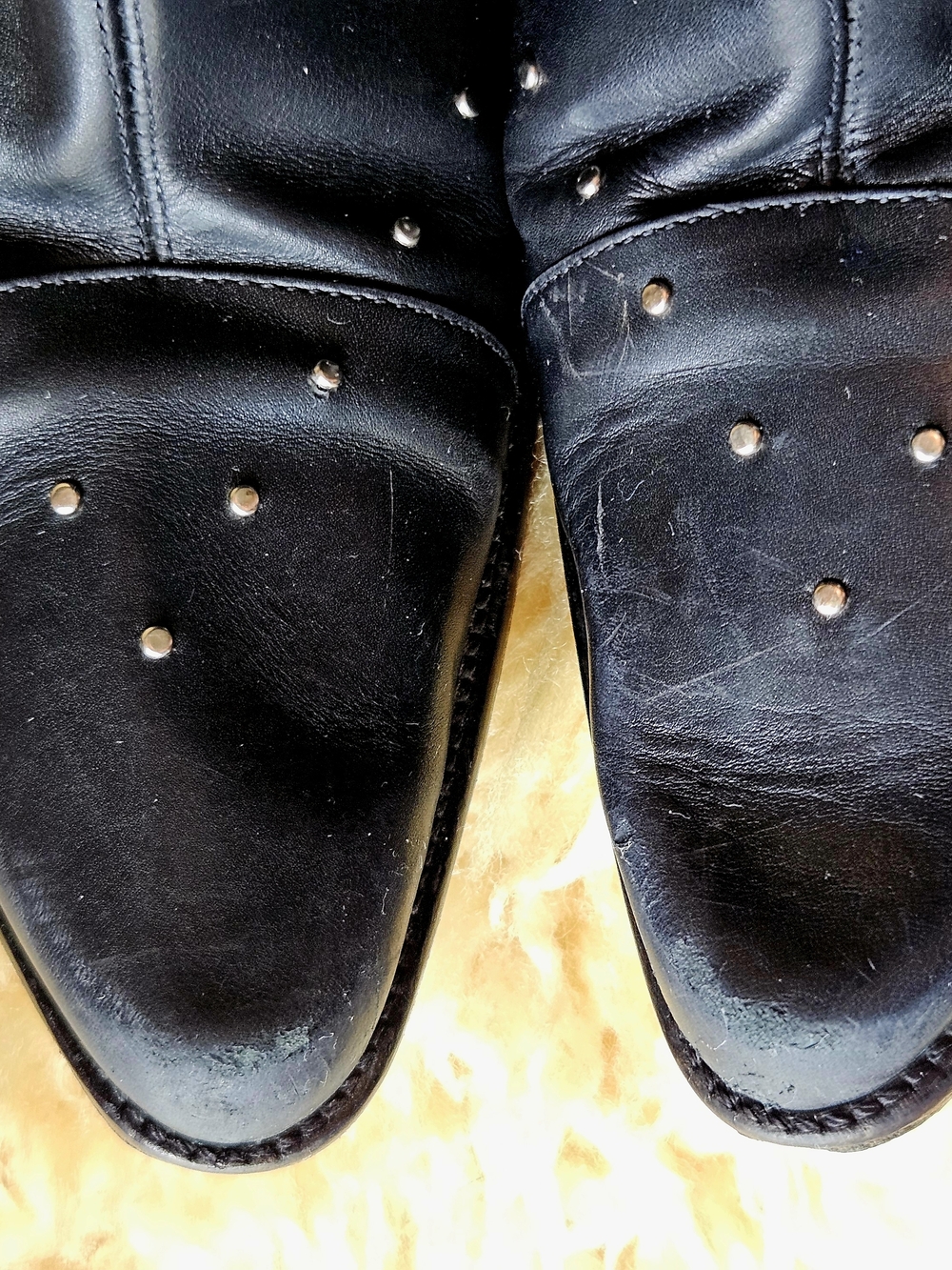 Donald J. Pliner Black Leather Studded Heeled Boots with Red Lining 6.5-7 - Picture 7 of 10